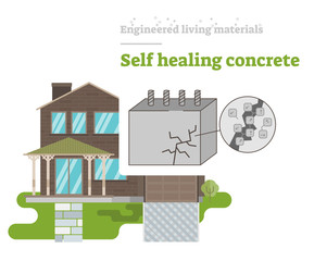Obraz premium Self Healing Concrete - Engineered Living Material