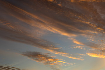 Beautiful clouds at sunrise, improbable sky