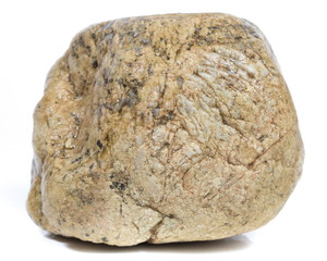 Single natural stone on white background
