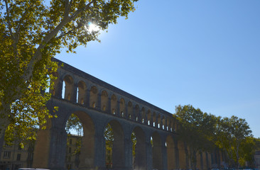 Les Arceaux aqueduct in Montpellier city