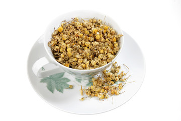 Dried Chamomile Tea in Cup
