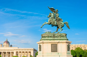 Equestrian monument of Archduke Charles on Heldenplatz in Vienna, Austria