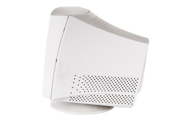 Retro computer monitor isolated on white background