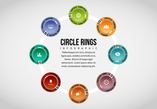 Colorful Connected Circles Infographic Layout
