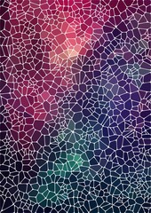 Abstract composition with voronoi geometric shapes