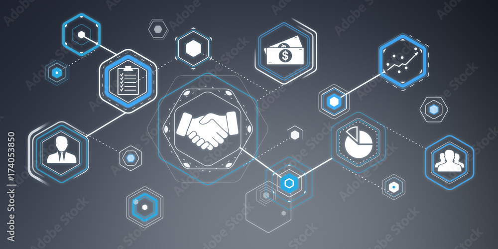 Canvas Prints 3d rendering partnership illustration interface