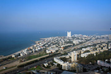 Obraz premium View of Haifa from Mount Carmel, Israel