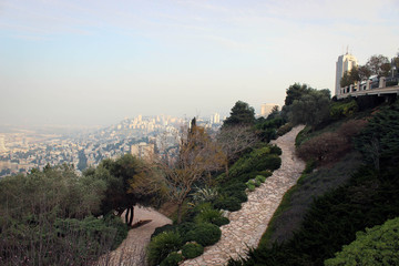 Fototapeta premium Bahaí gardens in Haifa view, Israel