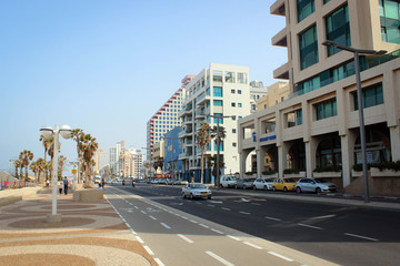 Obraz premium Downtown of Tel Aviv view from beach, Israel