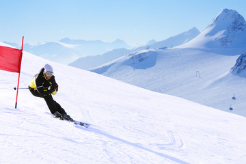 Fototapeta na wymiar Giant Slalom ski racer
