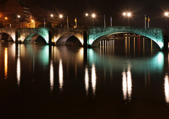 Fototapeta na wymiar Bridge over the Meuse Meuse (Maas) river in Namur. Belgium