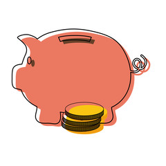piggy bank  vector illustration