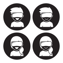 Virtual reality headset icons