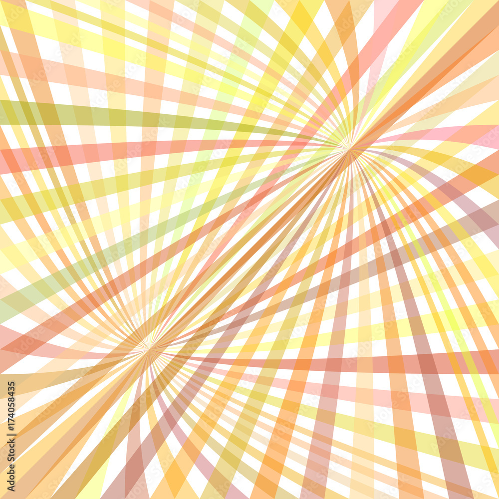 Aufkleber curved ray burst background - vector graphic design from colorful curved rays