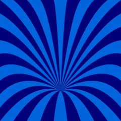 Blue abstract funnel background - vector design from curved rays