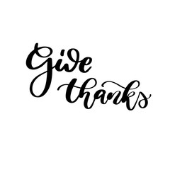 Thanksgiving day vector card with handwritten lettering. Decorat