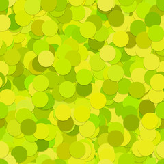 Seamless random dot background pattern - vector graphic from circles in lime green tones with shadow effect
