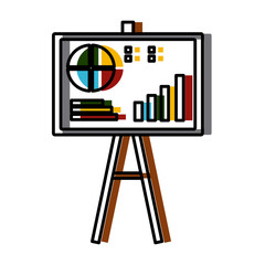 Obraz premium Business Stats graphics slide icon vector illustration graphic design