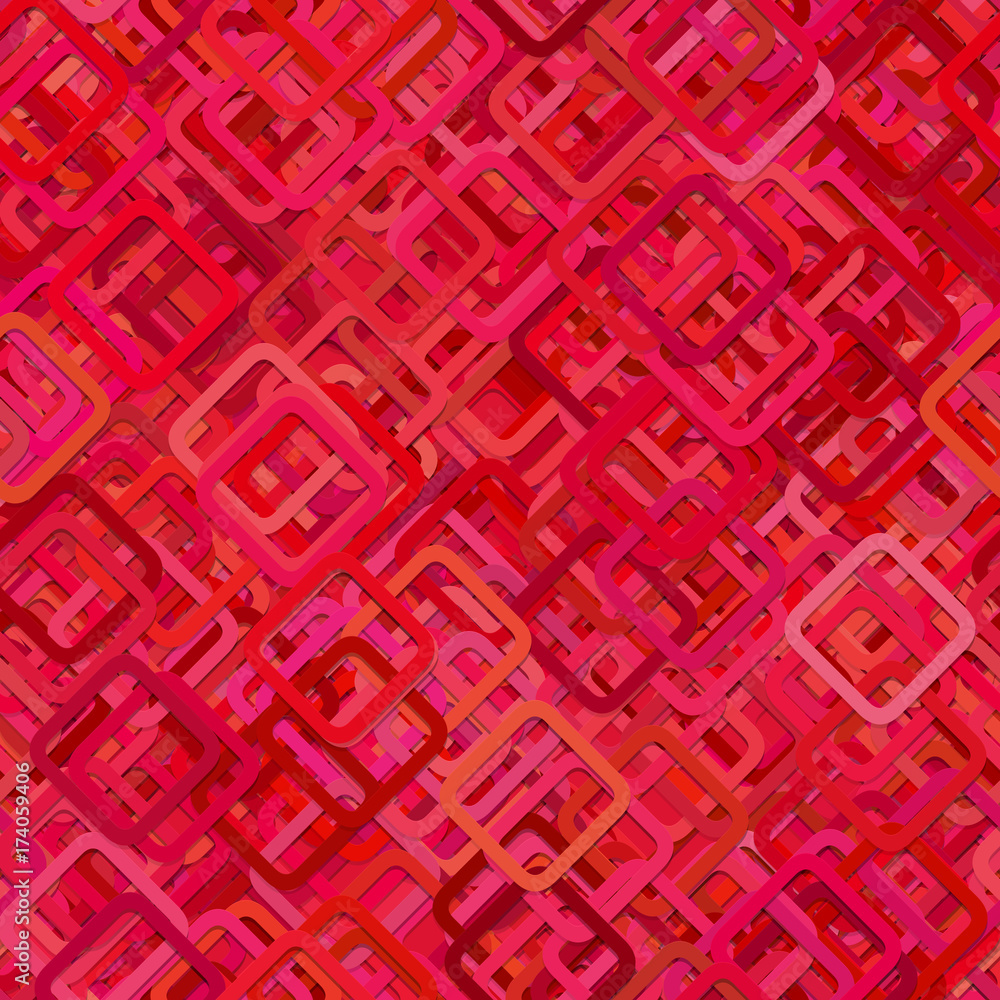 Poster repeating abstract square background pattern - vector graphic design from diagonal squares in red to