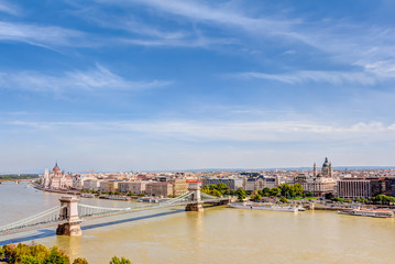 Fototapeta na wymiar Capital city of Budapest with the Danube River, Hungary