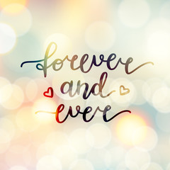 forever and ever lettering, vector handwritten text
