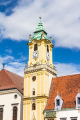 Fototapeta na wymiar Old Town Hall in the city center of Bratislava, Slovakia