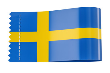 Obraz premium Clothing tag, label with flag of Sweden. 3D rendering