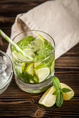 Mojito cocktail on dark background
