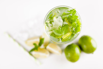 Mojito cocktail on white background