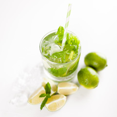 Mojito cocktail on white background