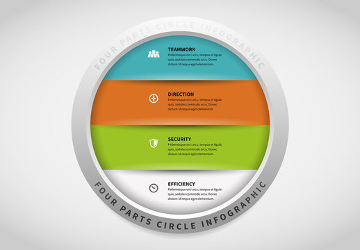 Four Section Circle Infographic 3