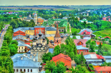 Aerial view of Suzdal, a UNESCO world heritage site in Russia