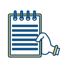 Hand with document icon vector illustration graphic design