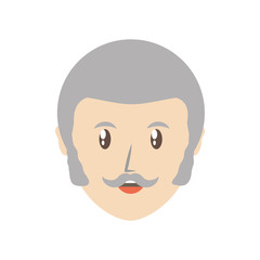 old man head   vector illustration
