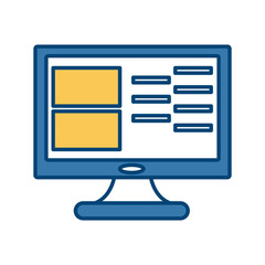 Pc screen monitor icon vector illustration graphic design