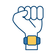 Hand clenched symbol isolated icon vector illustration graphic design