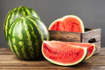 Ripe juicy watermelons