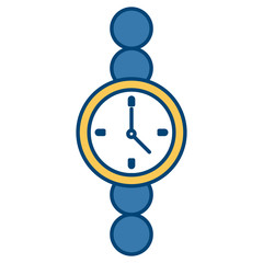 Wristwatch clock isolated icon vector illustration graphic design