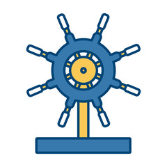 Fototapeta premium Boat ship wheel icon vector illustration graphic design