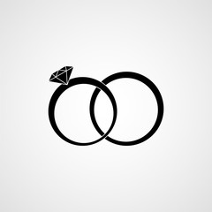 Wedding rings black icon