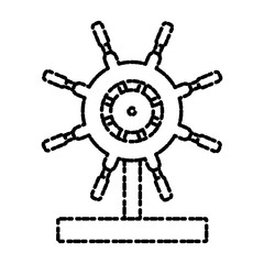 Obraz premium Boat ship wheel icon vector illustration graphic design