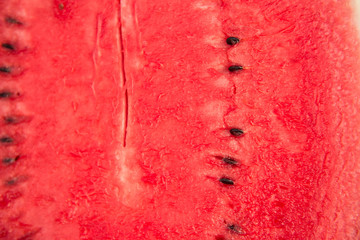 Red texture of sweet watermelon. Summer mood. background of red melon. Sweet weekend.