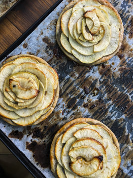 Tray of apple tartlets
