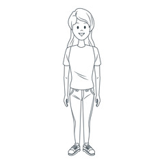 Young woman cartoon icon vector illustration graphic design