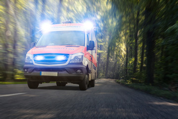 Krankenwagen im Wald