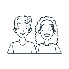 Young couple cartoon icon vector illustration graphic design
