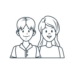 Young couple cartoon icon vector illustration graphic design
