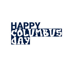 Happy Columbus Day National Usa Holiday Greeting Card Icon Isolated Flat Vector Illustration