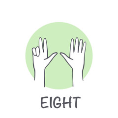Vector ticks fingers count drawing Eight