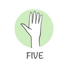 Vector ticks fingers count drawing Five
